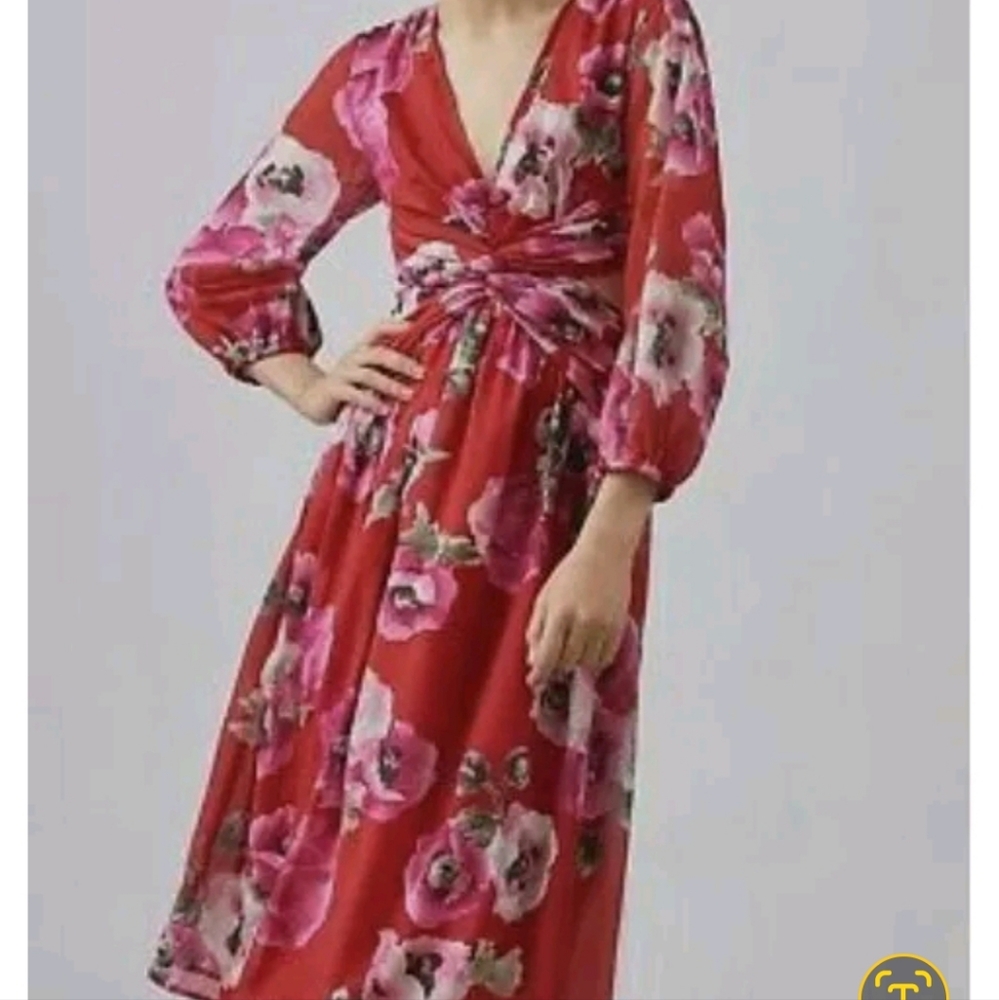New RANNA GILL Anthropologie peekaboo waist Summer dress! Xs